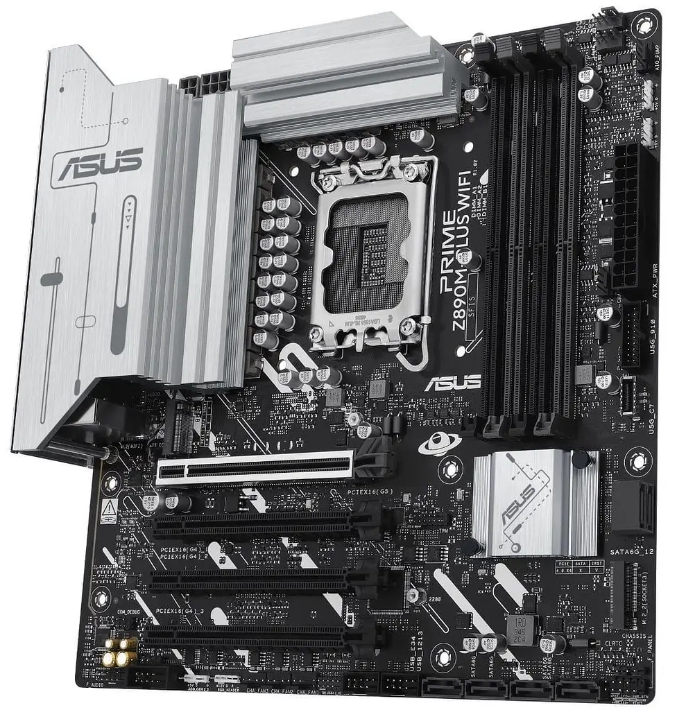 Материнська плата ASUS PRIME Z890M-PLUS WIFI (PRIME Z890M-PLUS WIFI) (Socket 1851, Intel Z890, Micro-ATX) - фото 2