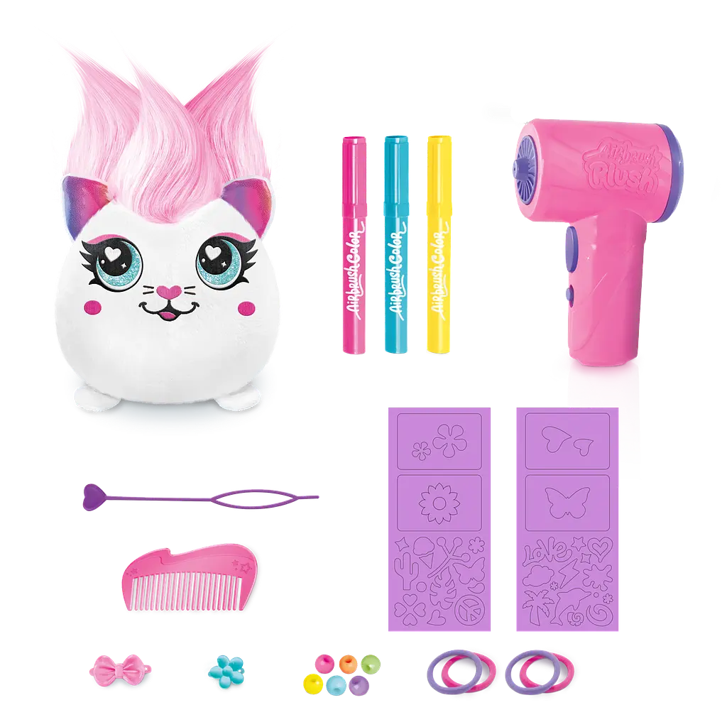 Набір DIY AIRBRUSH PLUSH - Hair'iffic "Зроби зачіску - Серденько" з іграшковим аерографом CanalToys Art.AIR040/2 - фото 2