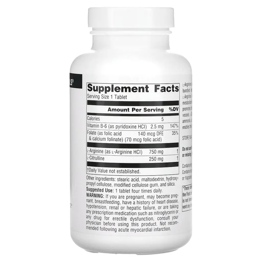 Аргінін цитрулін Source Naturals L-Arginine L-Citrulline 1000 мг 120 таб - фото 2