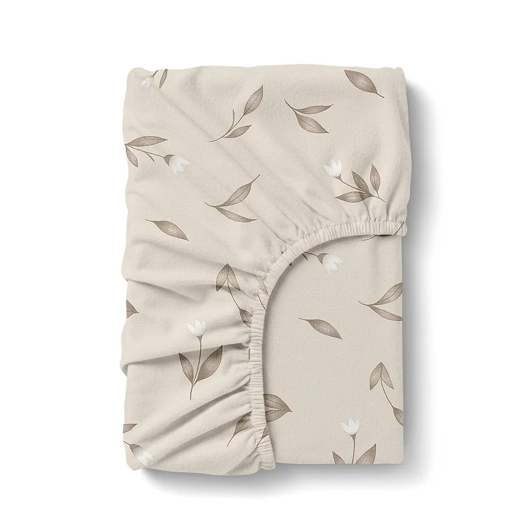 Набір простирадло на резинц фланель 80х160 BEIGE FLORAL COSAS (4822052502761) - фото 3