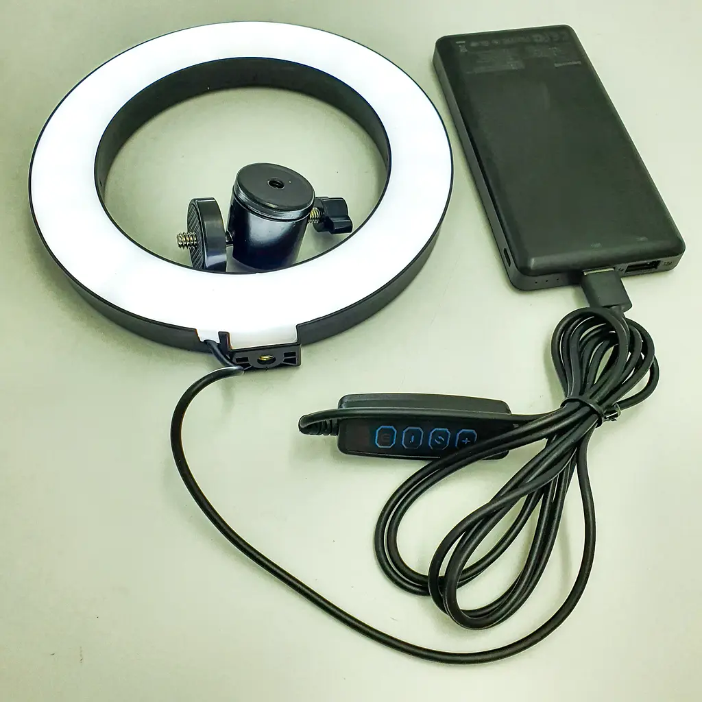 Кільцева LED лампа 16см 10W регулювання яскравості та температури світіння селфі кільце підсвічування блогера фотографа візажиста Elite LUX EL-1140 - фото 7