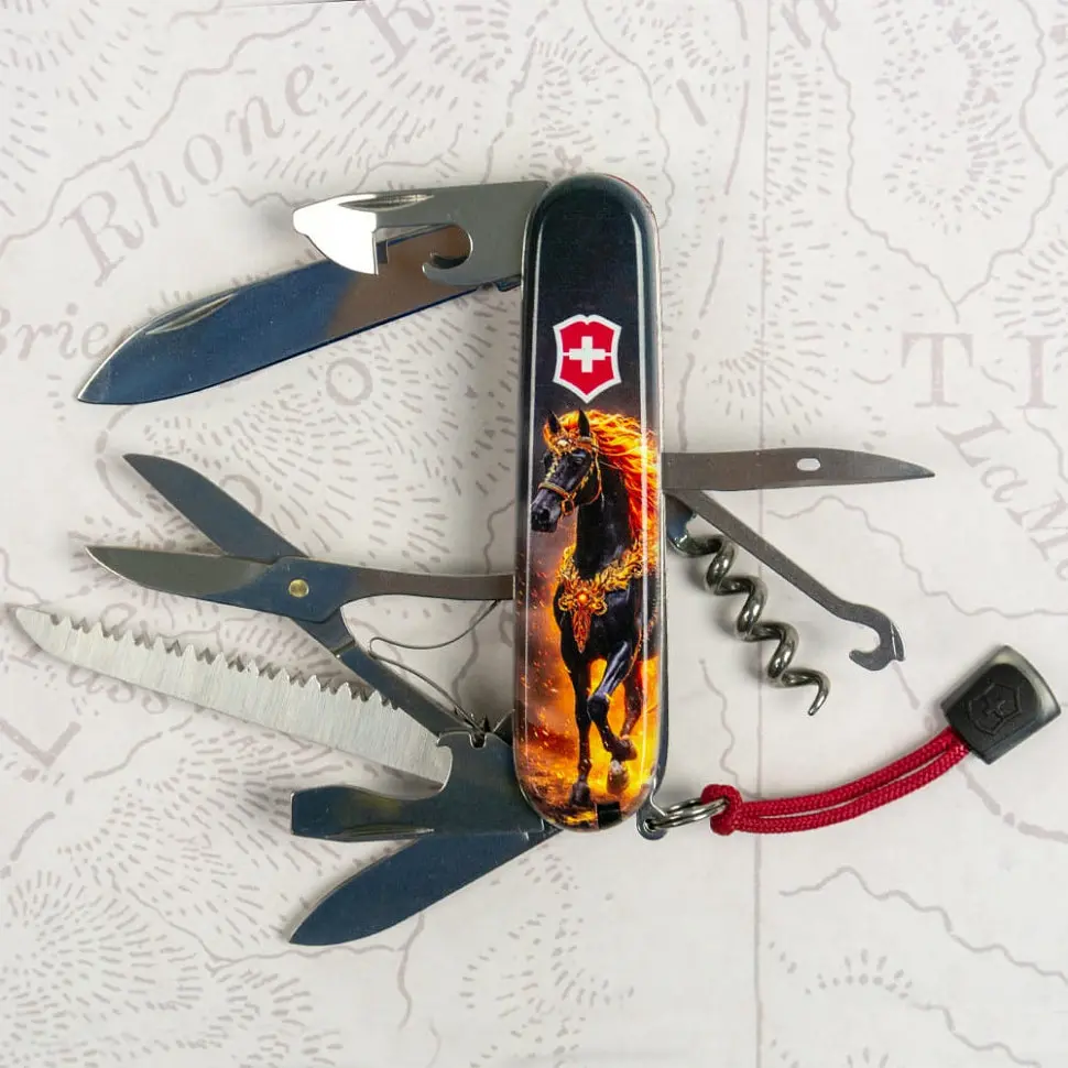 Складаний ніж Victorinox HUNTSMAN ZODIAC Золотий кінь 1.3713.Z5220pk - фото 6
