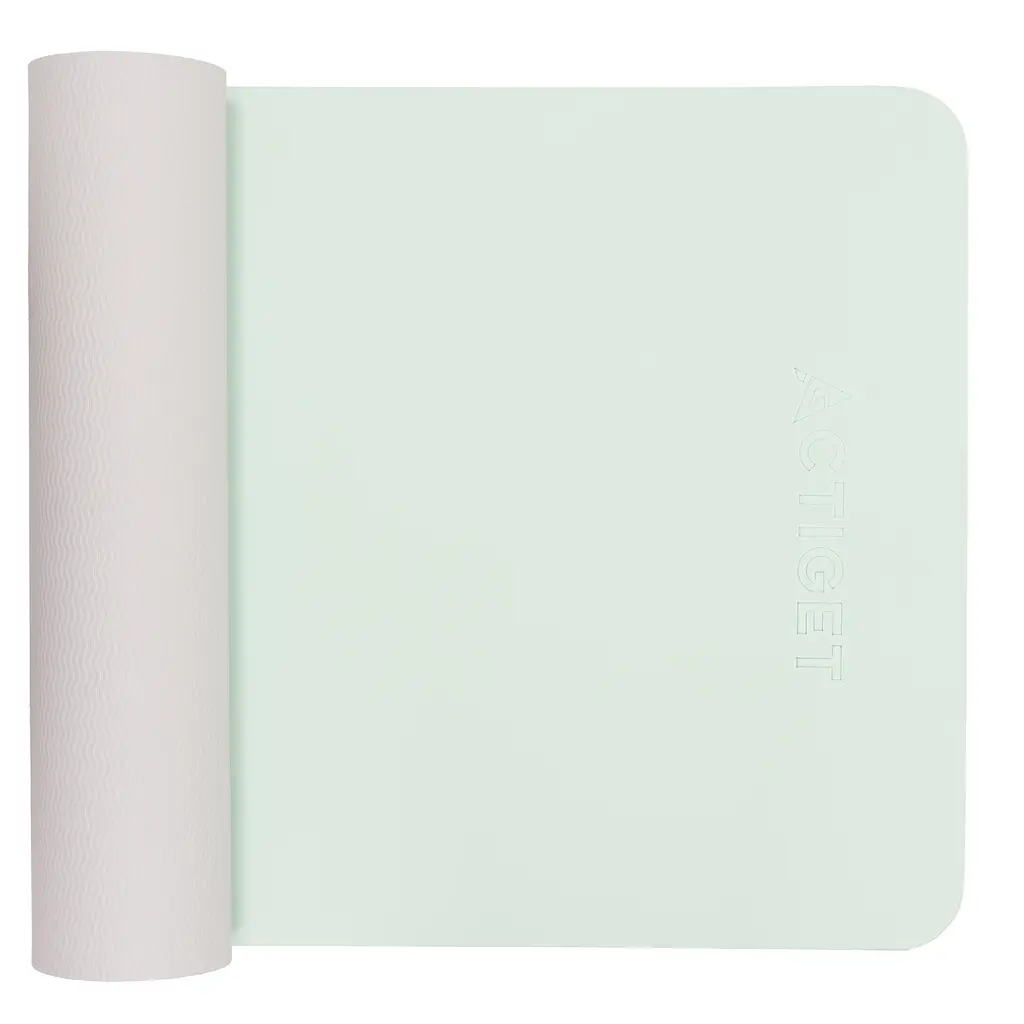 Килимок спортивний Actiget TPE 183 x 61 x 0.6 см для йоги та фітнесу ACT0024 Mint/Grey - фото 7