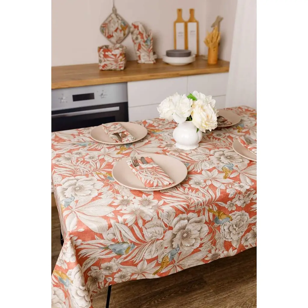 Скатерть Прованс Птичка на терракоте 120x133 см (34759) - фото 5