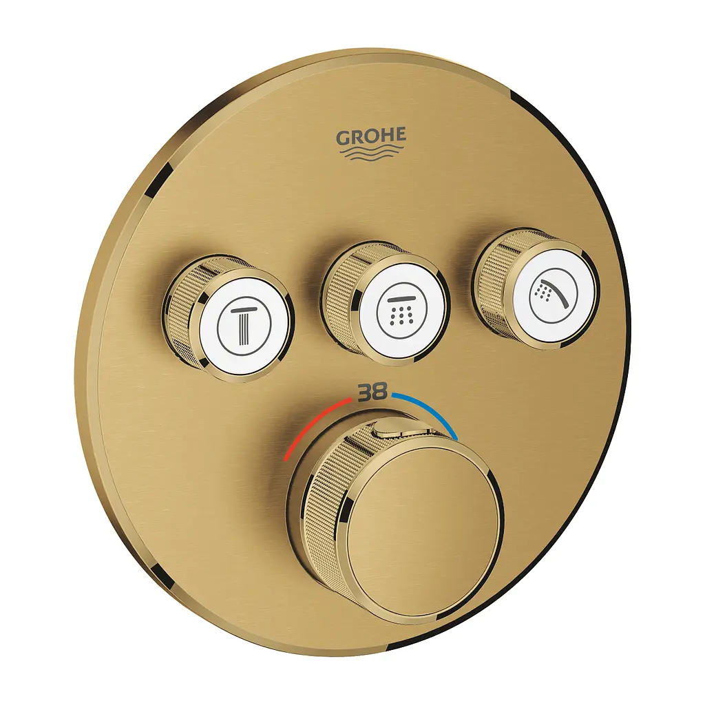 Термостат для вбудовуваного монтажу на 3 виходи Grohe Grohtherm SmartControl 29121GN0, Золотий