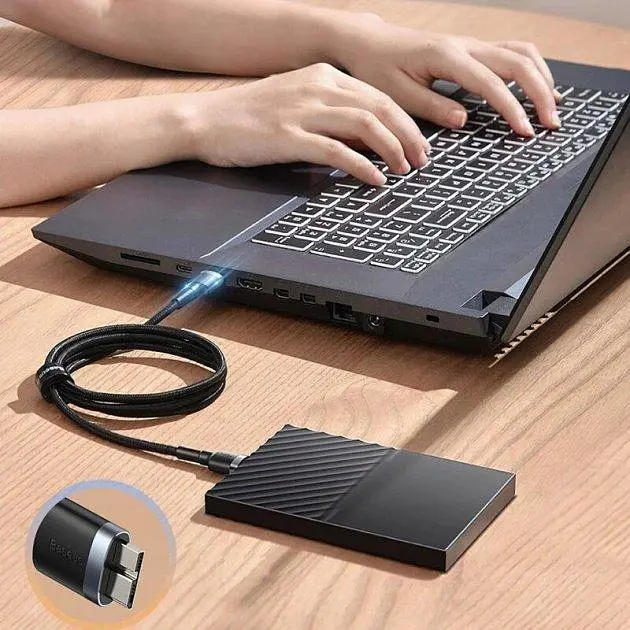Кабель Baseus Cafule USB 3.0 to Micro-B 2A 1m Black (CADKLF-D0G) - фото 4