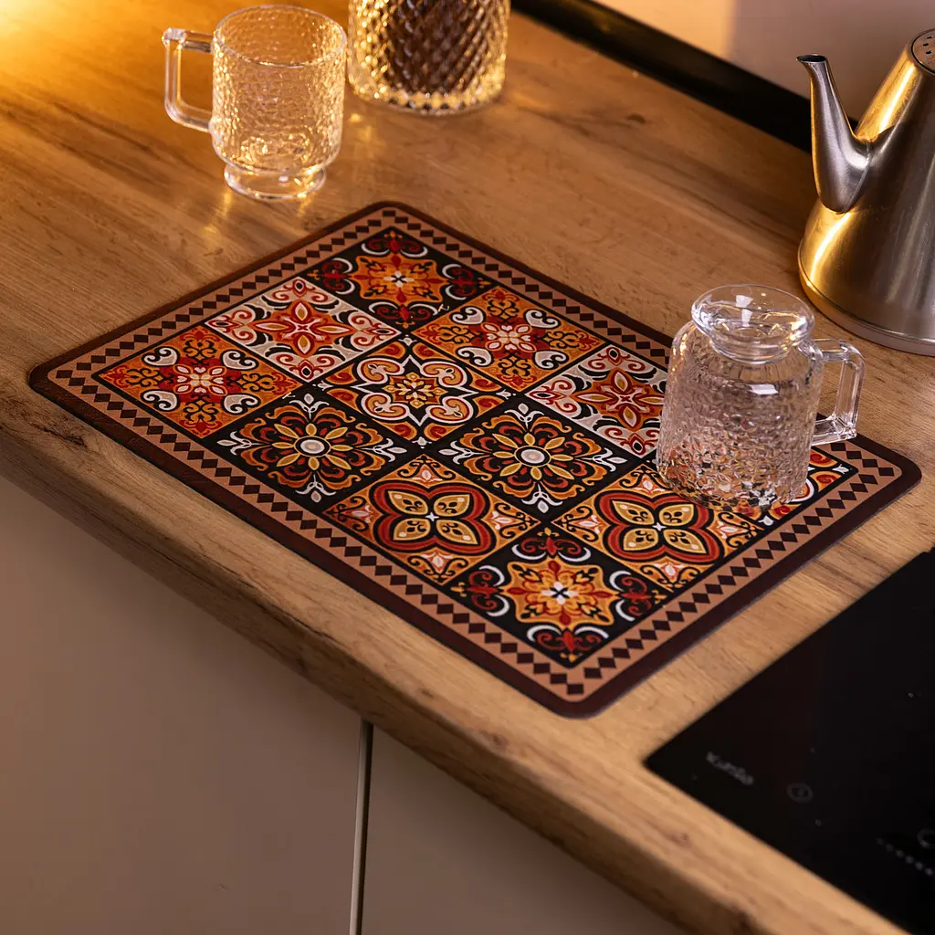 Диатомитовый коврик на кухню для сушки посуды 30×40 (см) моющий влагопоглощающий коврик на столешницу для посуды Yiwu HP-42-22 - фото 4