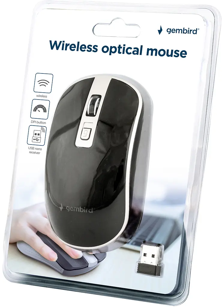 Миша Gembird MUSW-4B-06-BS Wireless Black-Silver - фото 3