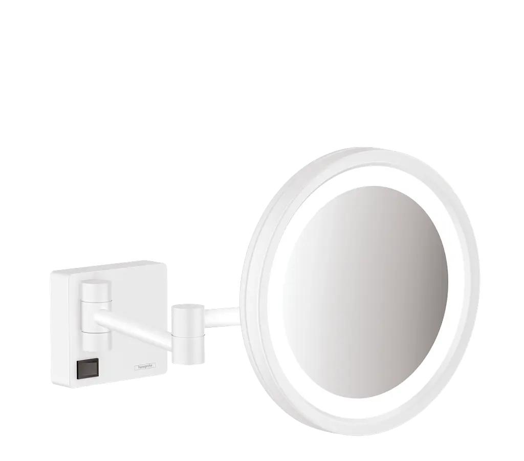 Косметичне дзеркало Hansgrohe AddStoris з підсвічуванням LED matt white 41790700