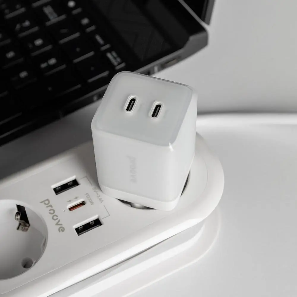 Зарядний пристрій Proove Pure GaN Max 67W (Type-C + Type-C) white (WCPU67022202) - фото 5