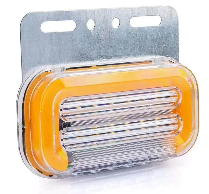 Габаритний вогонь LED для вантажівки 12/24В 110х40 см Функція повороту / Підсвічування номера Жовтий 4 шт. - фото 2