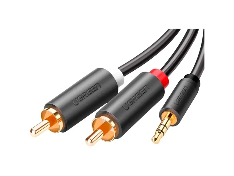 Кабель UGREEN AV102 mini-jack 3.5 мм - 2RCA 0.25 м Black (10561)