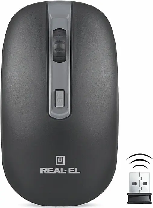 Миша REAL-EL RM-303 Wireless black-grey - фото 5