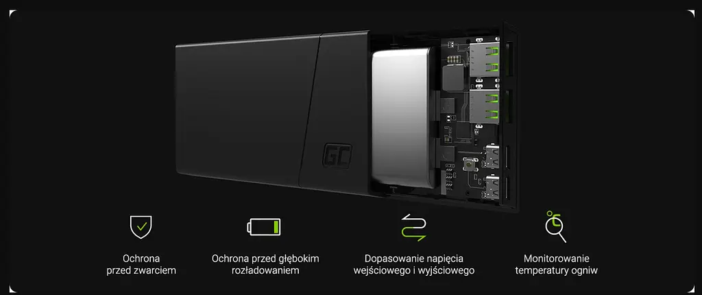 Портативный аккумулятор Green Cell с быстрой зарядкой PowerPlay 10S 10000 мАч 18 Вт - фото 3