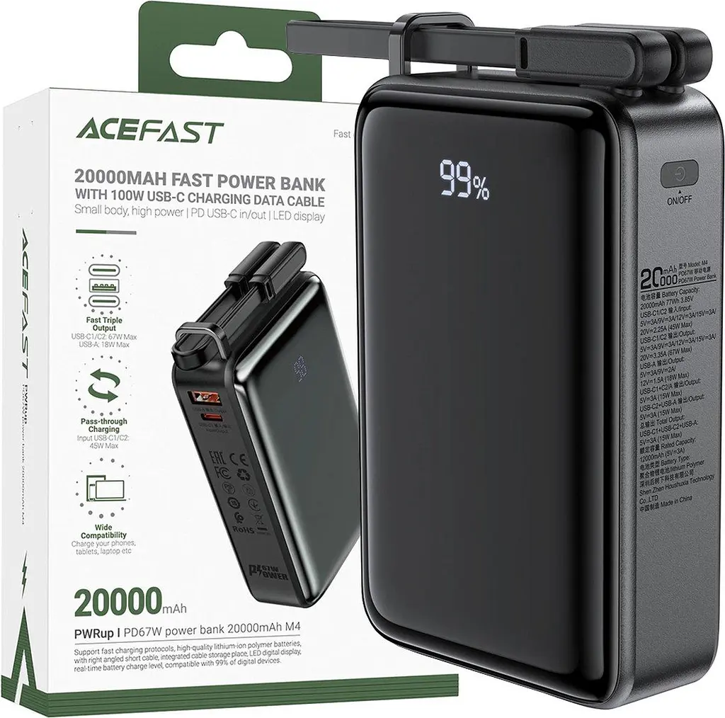 Портативний акумулятор для ноутбуків ACEFAST M4 PD 67W 20000mAh power bank (УМБ) - фото 6