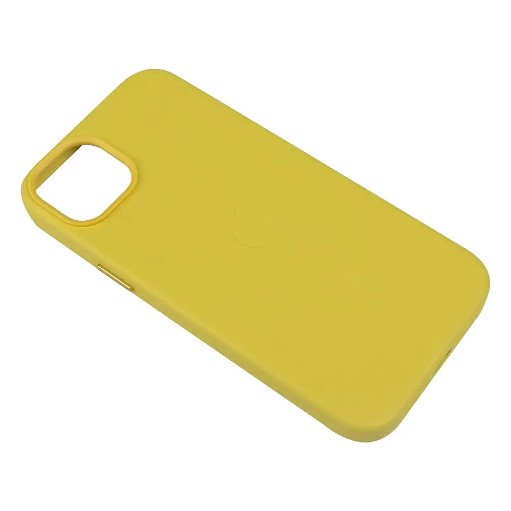 Чохол Leather Case для Apple iPhone 14 Canary yellow - фото 4