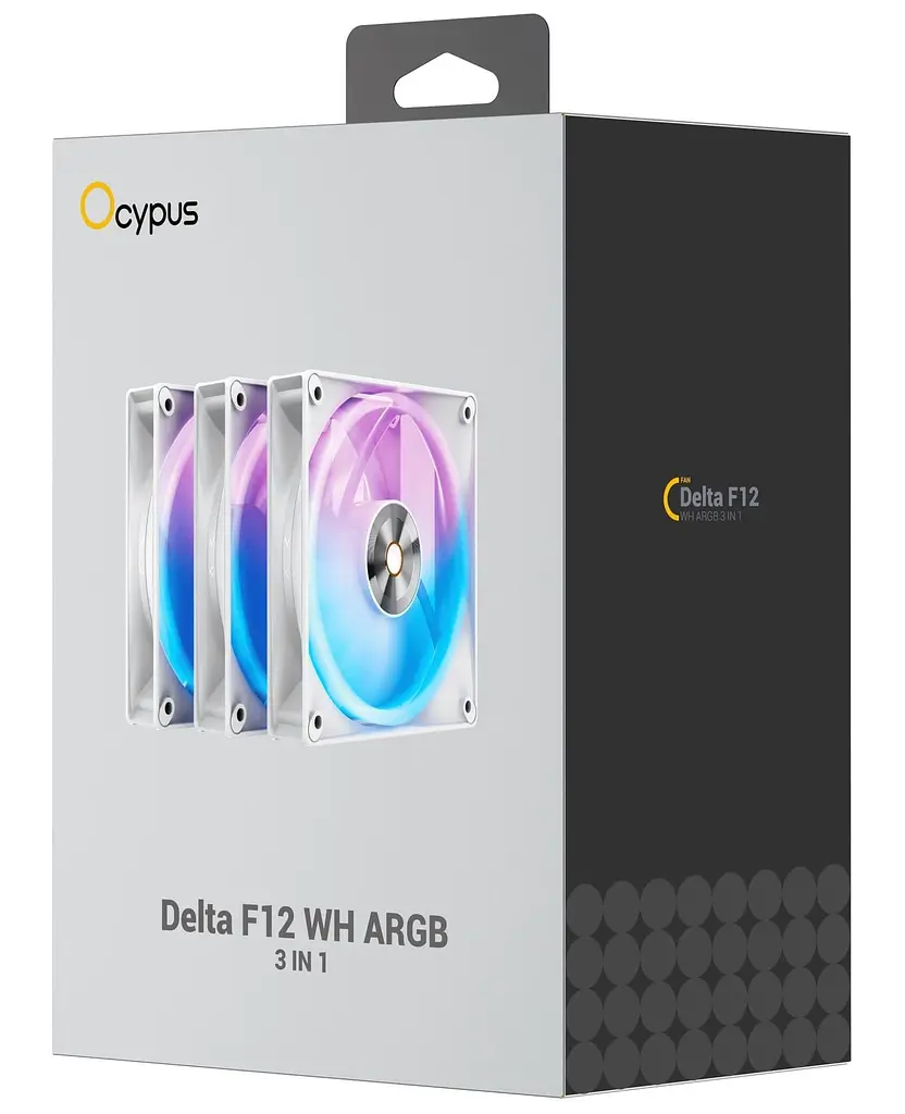 Комплект вентиляторів Ocypus DELTA F12 ARGB 3in1 White (DELTA-F12-WH3AM00X-GL) - фото 8