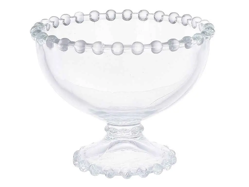 Креманка BONADI на ніжці скляна прозора Bauble 11х9см