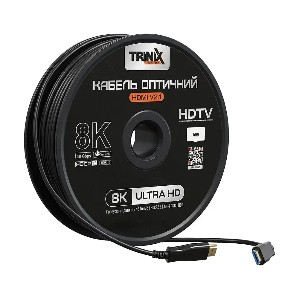 Кабель HDMI V2.1 оптичний 50м Trinix (AOC-HDMI8k-50m) (74-00159) - фото 3