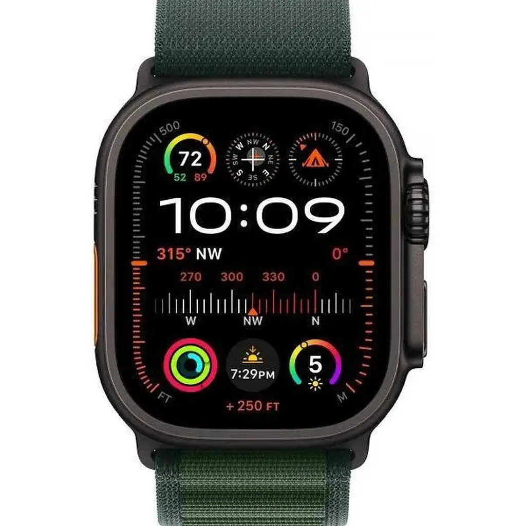 Смарт-годинник Apple Watch Ultra 2 GPS + Cellular 49mm Black Titan. Case w. Dark Green Alpine Loop - Medium (MX4R3) - фото 2