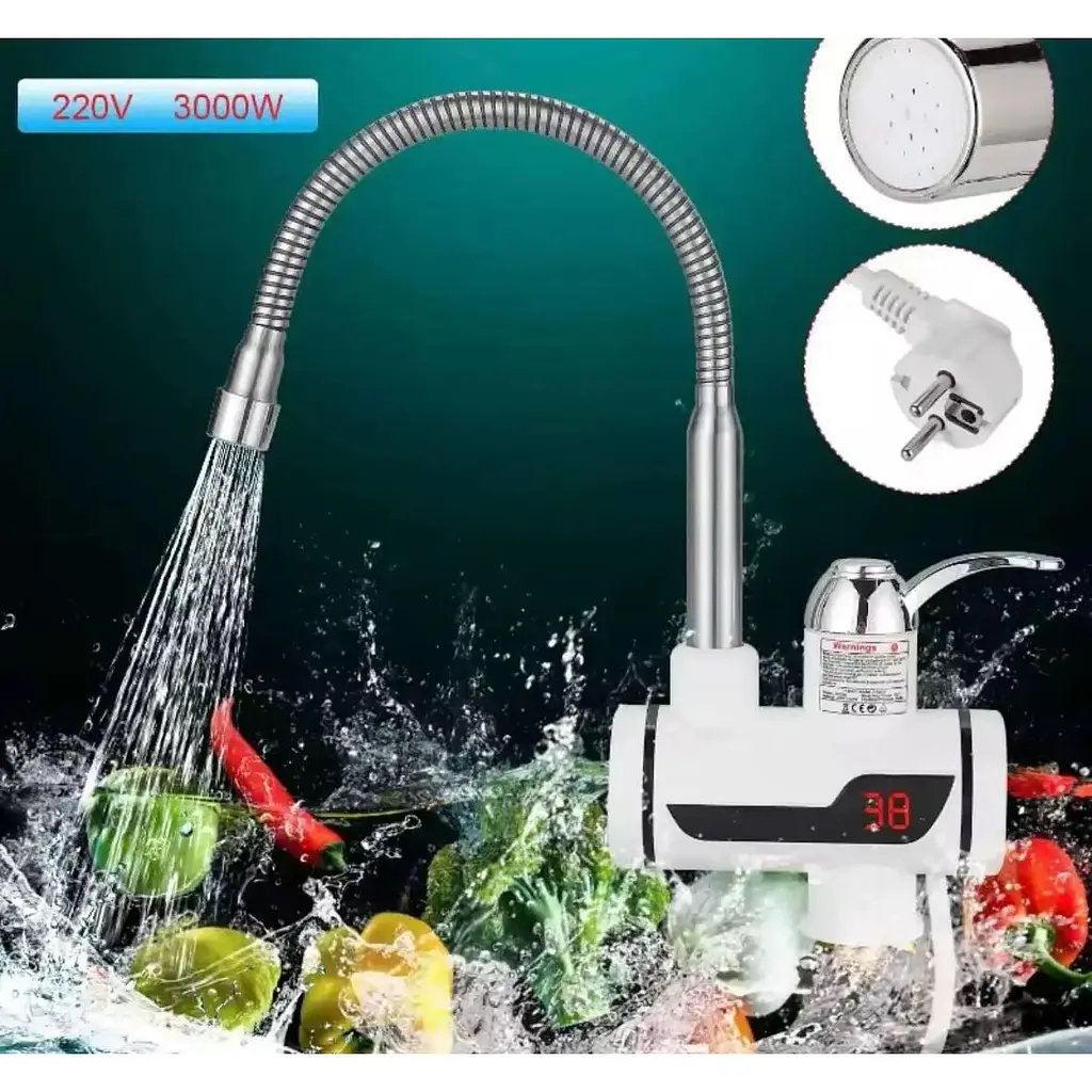 Проточный водонагреватель Delimano кран смеситель с мгновенным подогревом воды - фото 9