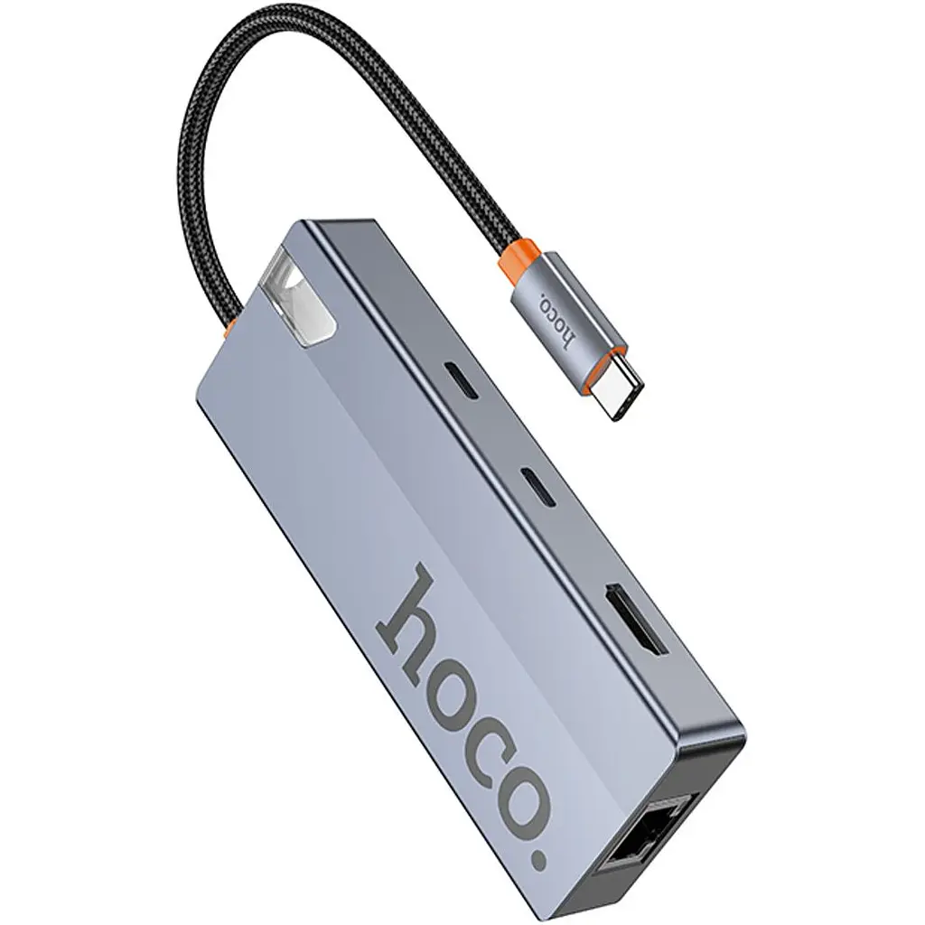 USB-хаб Hoco HB52 Wow 8-in-1 Deep Space Gray [140640] - фото 4