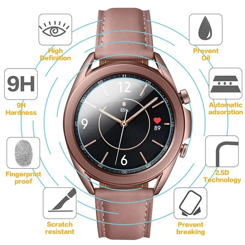 Закаленное стекло для часов VSKEY для Samsung Galaxy Watch 3 45 мм, диаметр 34 мм - фото 5