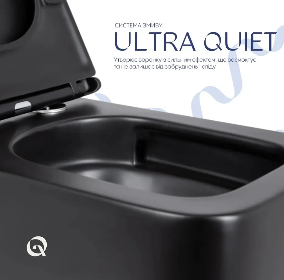 Унітаз підвісний Qtap Gemini Ultra Quiet, з сидінням Slim Duroplast/ Soft-close/ Quick Release QT2533076EUQMB - фото 8