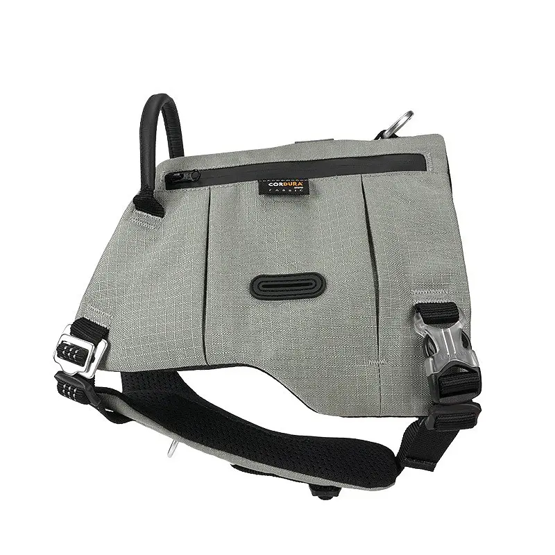Шлейка для собак Truelove TLB2251 світловідбивна, з водонепроникної тканини Cordura, регульована Сірий, L - фото 3