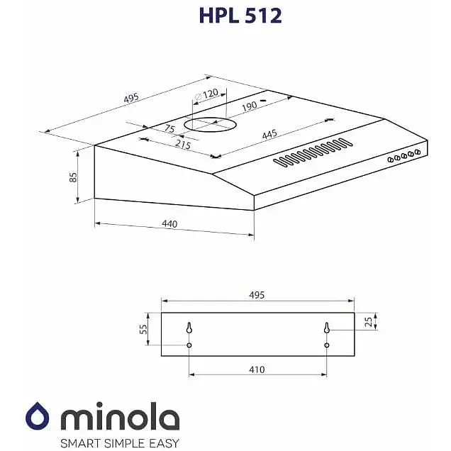 Витяжка Minola HPL 512 WH біла - фото 10