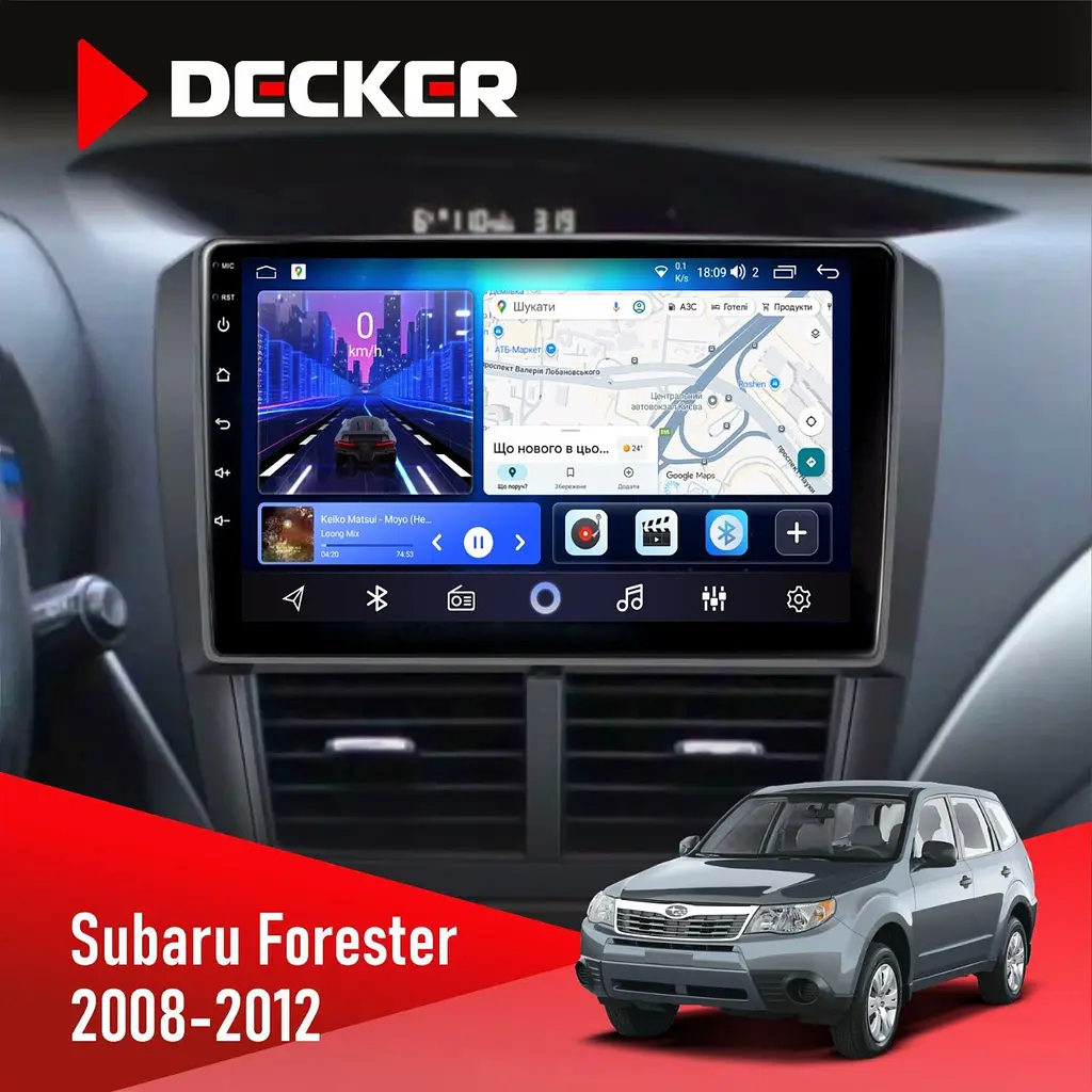 Штатна магнітола Subaru Forester 2008-2012 Decker D9-006 4x64, 4G Decker (НФ-00003837)