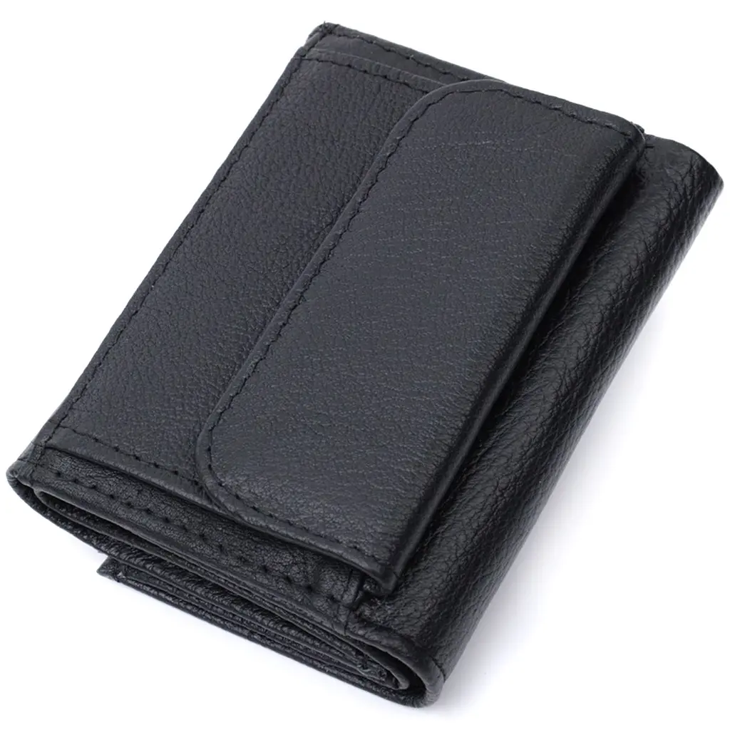 Невелике жіноче портмоне з монетницею з натуральної шкіри ST Leather 22730 чорне - фото 6