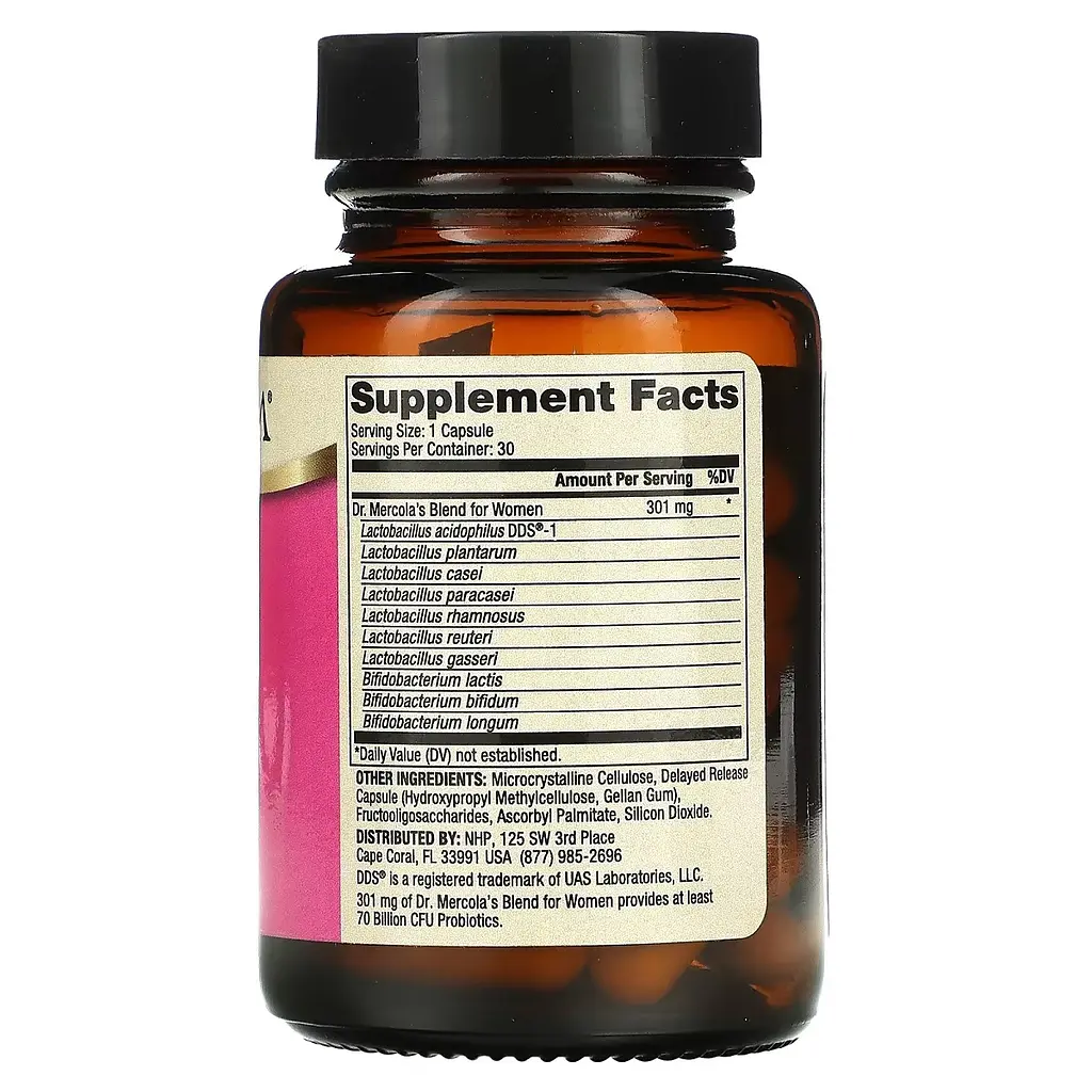 Пробиотики для женщин Dr. Mercola Complete Probiotics for Women 70 Billion CFU 30 капсул - фото 2