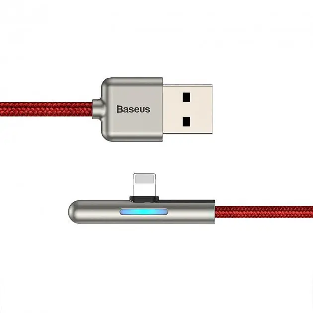 Кабель Baseus Iridescent Lamp Mobile Game Cable USB to Lightning 2.4A 1m CAL7C-A09 Red - фото 2