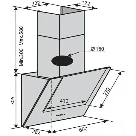Вытяжка Ventolux Diamond 60 WH (700) PB - фото 4