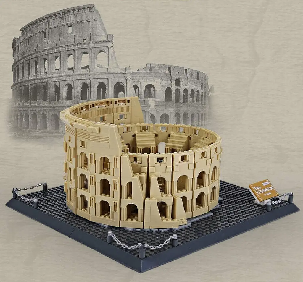 Конструктор архитектура Wange Римский Колизей The Colosseum of Rome 5225 для детей и взрослых 3D 3Д 1756 деталей - фото 3