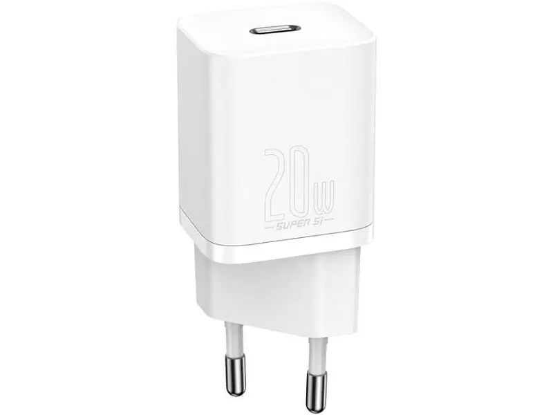 Мережевий зарядний пристрій BASEUS Super Si Quick Charger w/Type-C - Lightning Cable White (TZCCSUP-B02) - фото 2