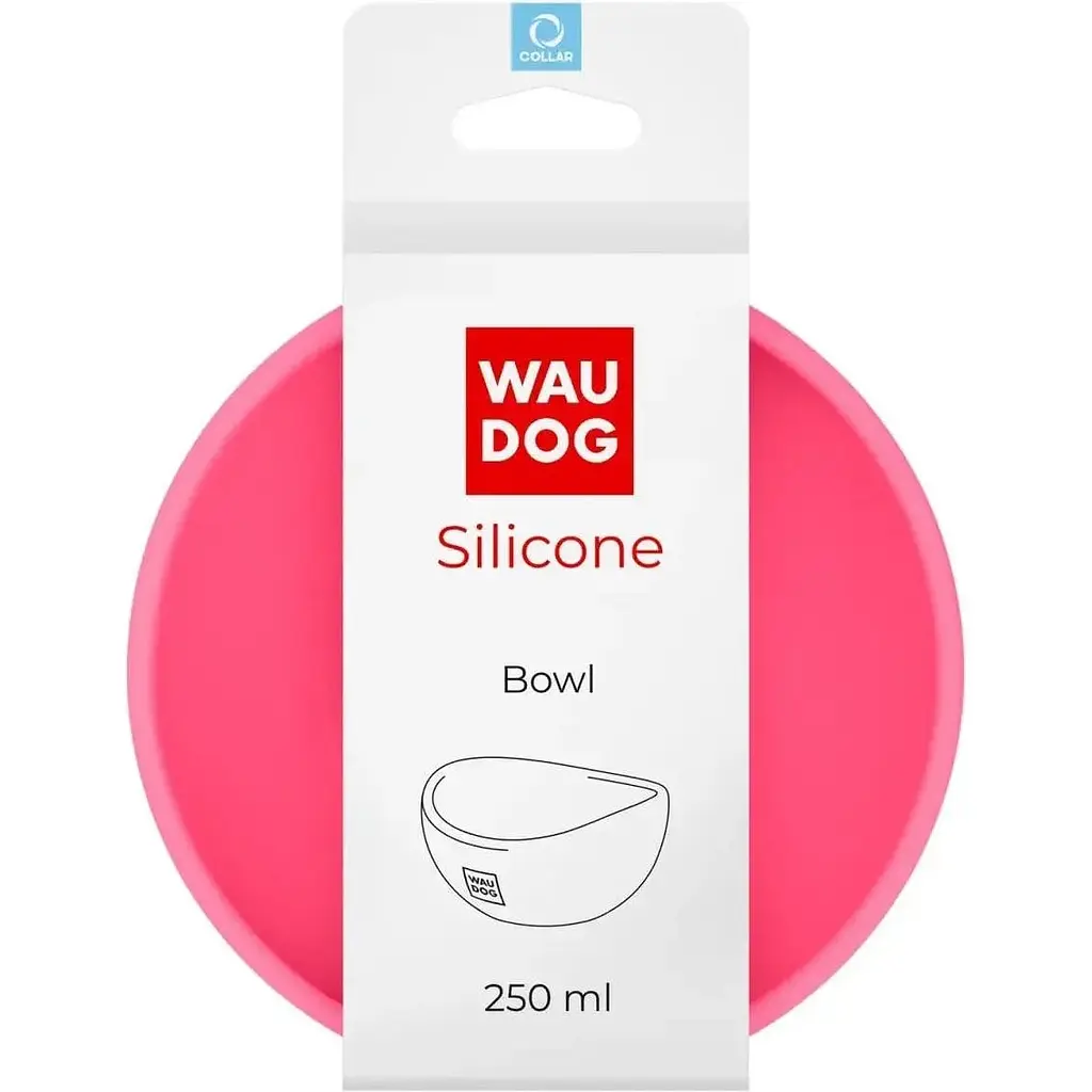 Миска для котов и мелких пород собак Waudog Silicone, 250 мл, розовая - фото 4
