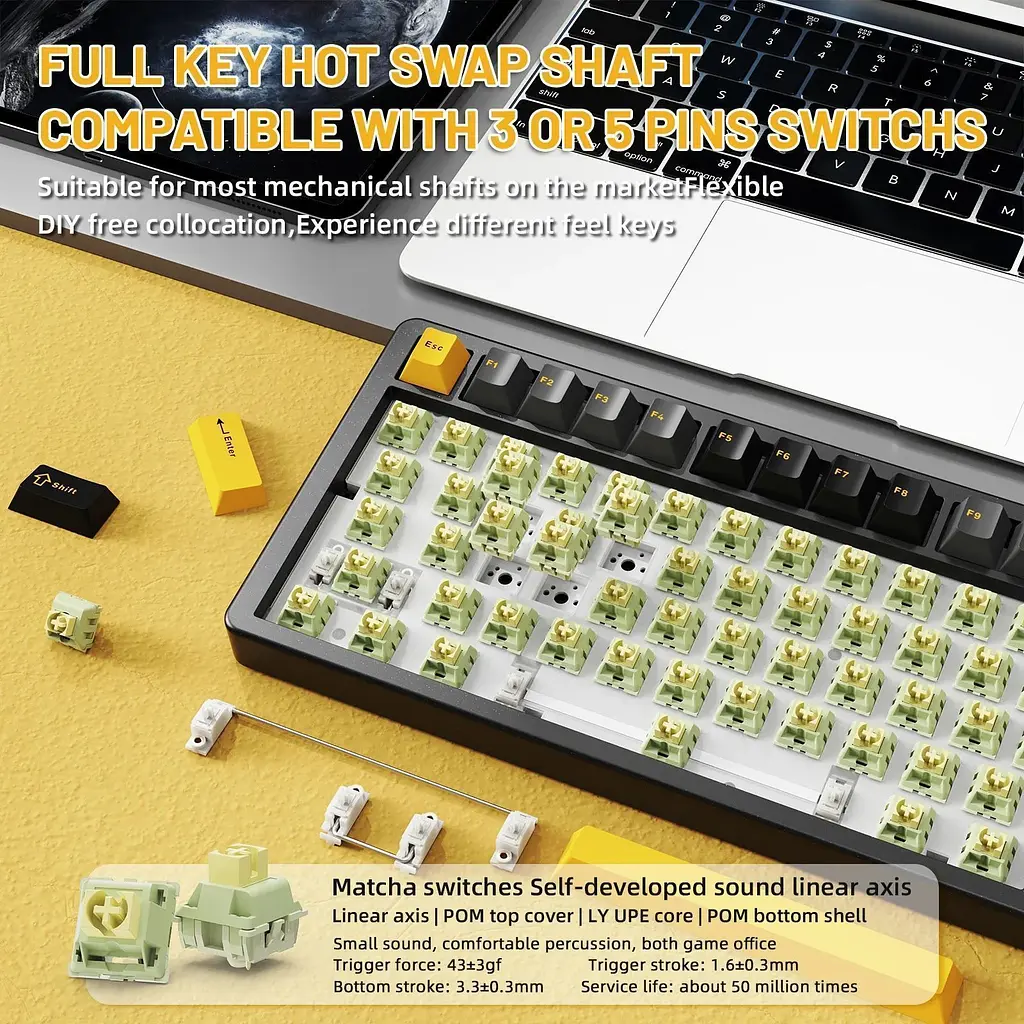 Клавіатура Attack Shark X86 RGB Custom Matcha Switch Starry Black (AS-6972792471426-SB-UA) [166723] - фото 11