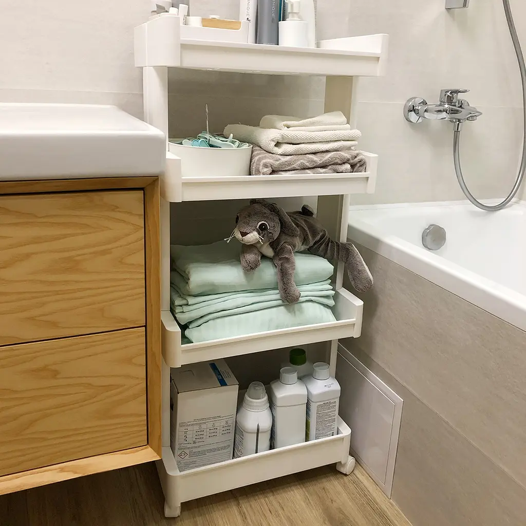 Етажерка чотириярусна на колесах MVM, біла (FH-04 WHITE) - фото 6