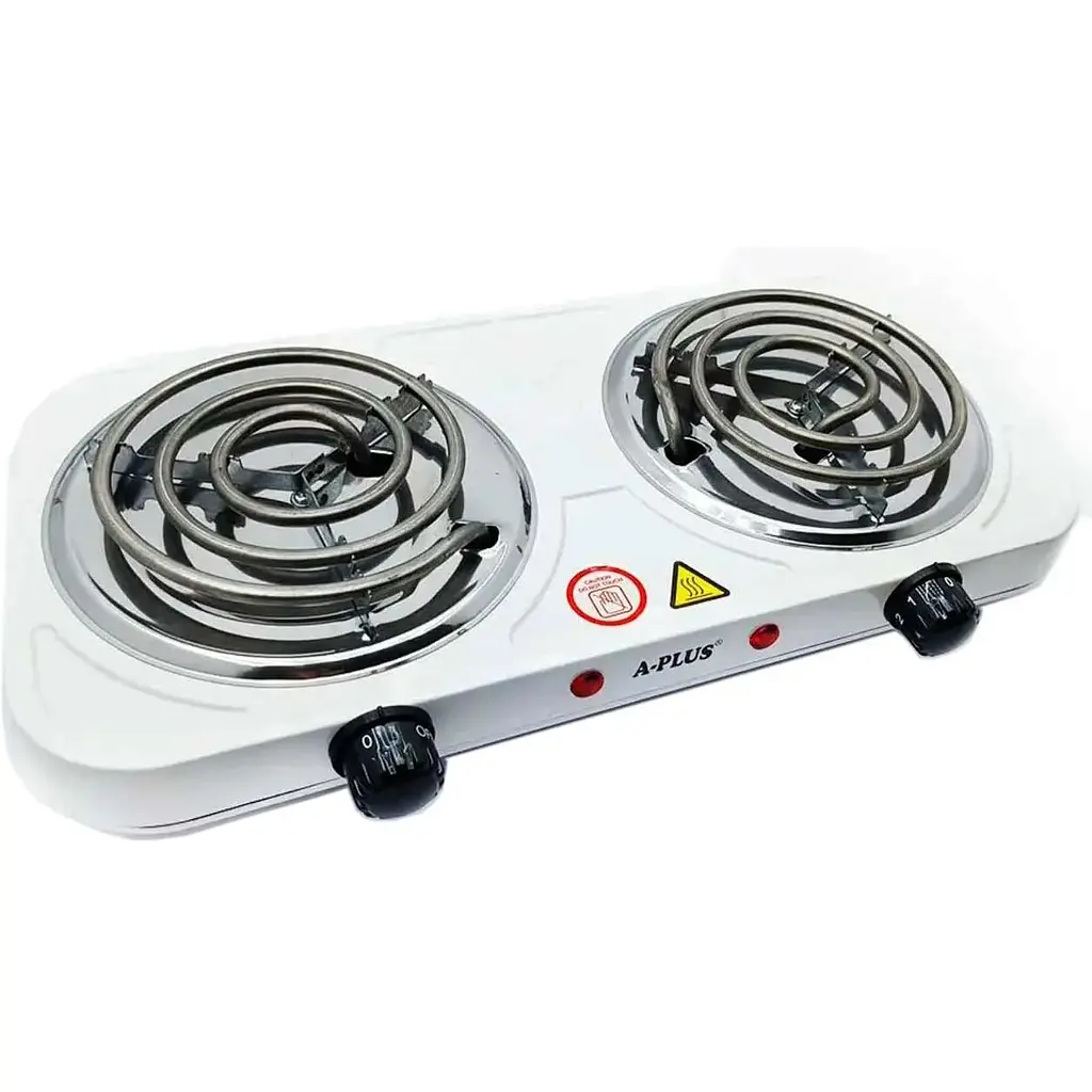 Плита двоконфоркова електрична кухонна A-Plus 2103 настільна переносна спіральна 2000 Вт - фото 2