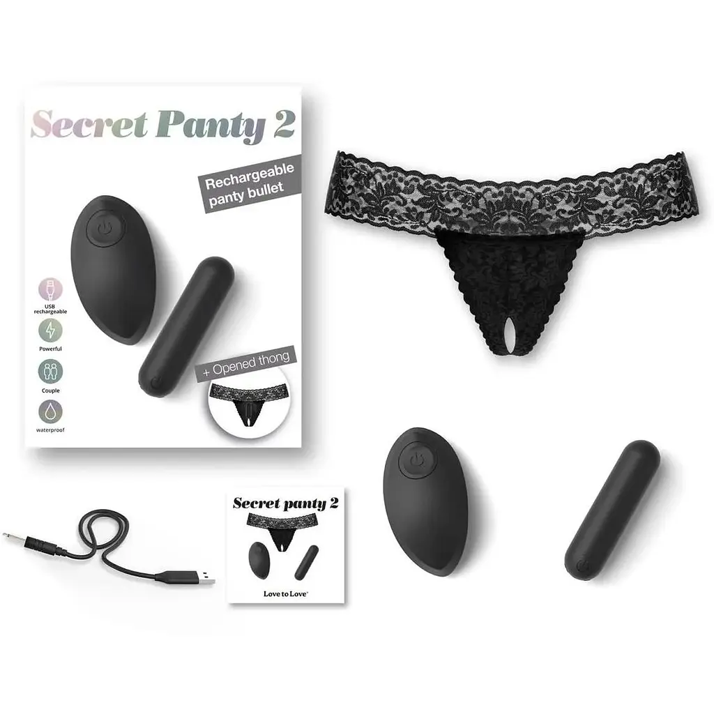 Вибратор Love To Love Secret Panty 2 в комплекте трусики вибропуля пульт ДУ 10 режимов работы - фото 4