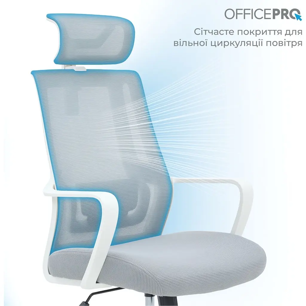 Офісне крісло OfficePro Harmony OC310-W-LG-LG White/Light Gray [167728] - фото 9