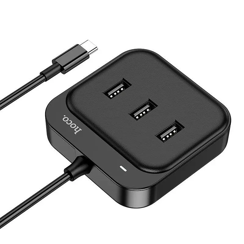 Hub адаптер Hoco Easy 4-in-1 converter HB31 (Type-C to USB2.0x4) (L=0.2M) - фото 4