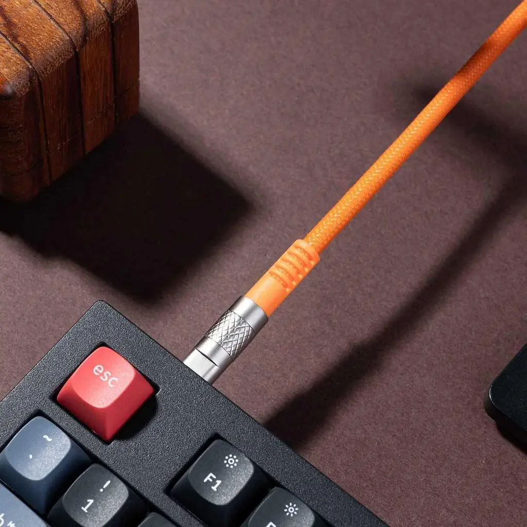 Кабель Keychron USB-A/USB-C USB-C заряджання/синхронізації Keychron, 1м, Type-C, Double-Sleeved Geek, оранжевий (CAB22_KEYCHRON) - фото 2