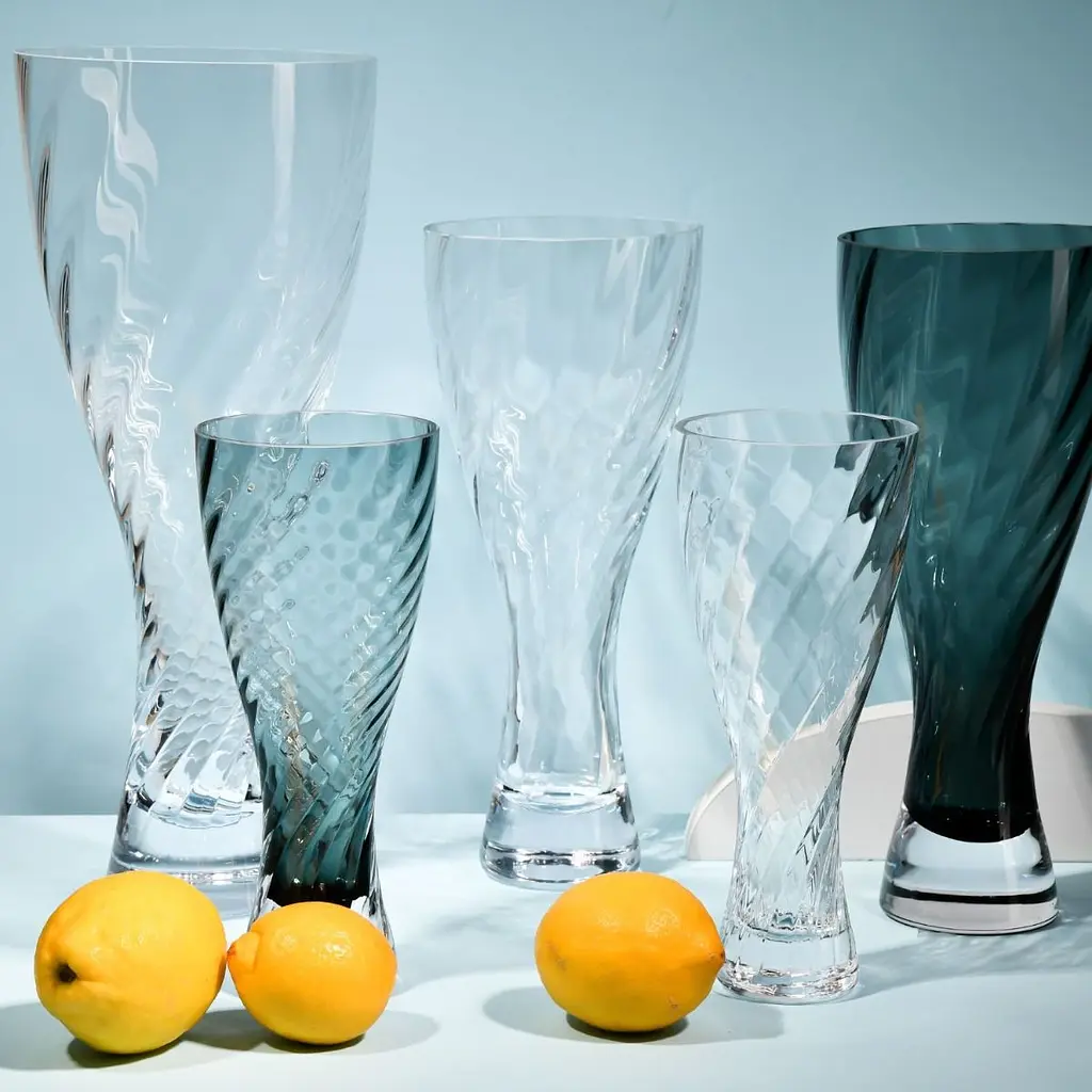 Ваза Krosno Casual серо-голубая h25 см (921280) - фото 2