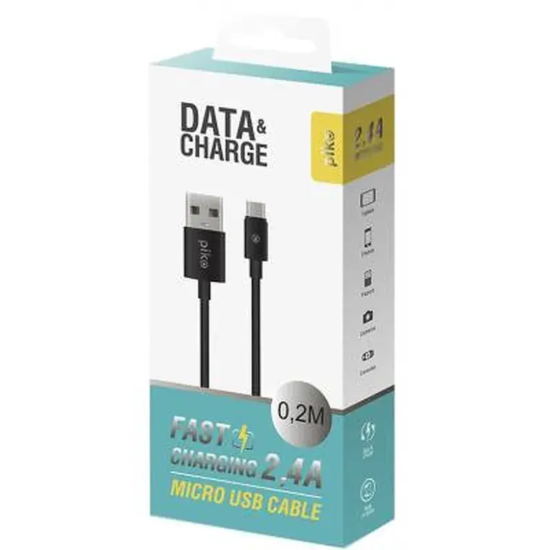 Дата кабель USB 2.0 AM to Micro 5P 0.2m black Piko (1283126493874) - фото 2
