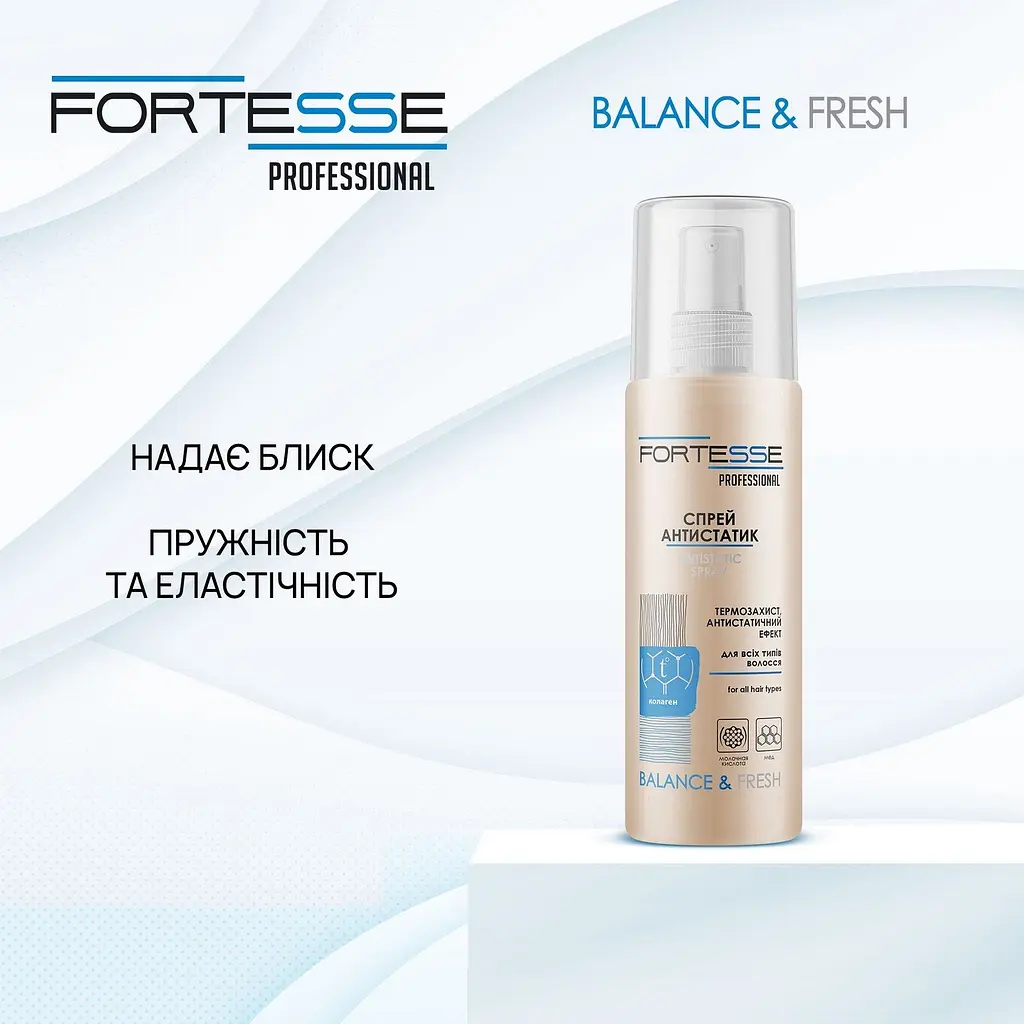 Балансуючий спрей-термозахист Fortesse Professional Balance & Fresh з антистатичним ефектом 150 мл - фото 6