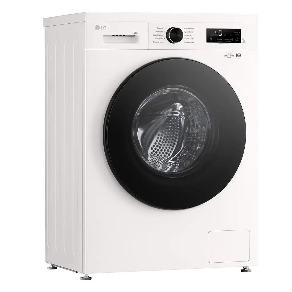 Стиральная машина LG фронтальная, 7кг, 1200, A+++, 44см, дисплей, пара, инвертор, белый (F2Y1HS5W) - фото 9
