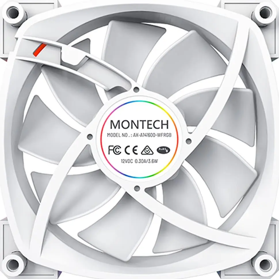 Вентилятор MONTECH 140MM AX140 PWM WHITE (AX140 PWM WHITE) - фото 3